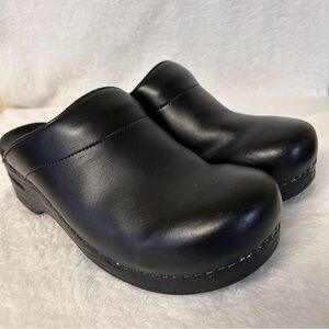 Dansko Women's Mules Size 43 US 12.5 -13 Black Leather Slip On